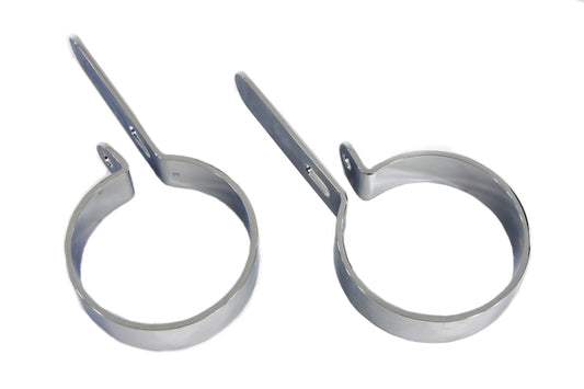 HARLEY Chrome 3 inch Muffler Hanger Clamp Set Fits 0-  Custom, application