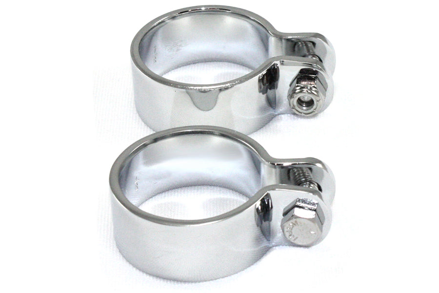 HARLEY Chrome 1-7/8 Zoll Schwerer Schalldämpferkörper und Endklemmen-Set Passt 0- Custom, Anwendung für 1-7/8