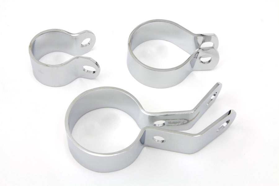 HARLEY Chrom Auspuffschellen-Kit passend für 1941-1952 EL, 1941-1957 FL,