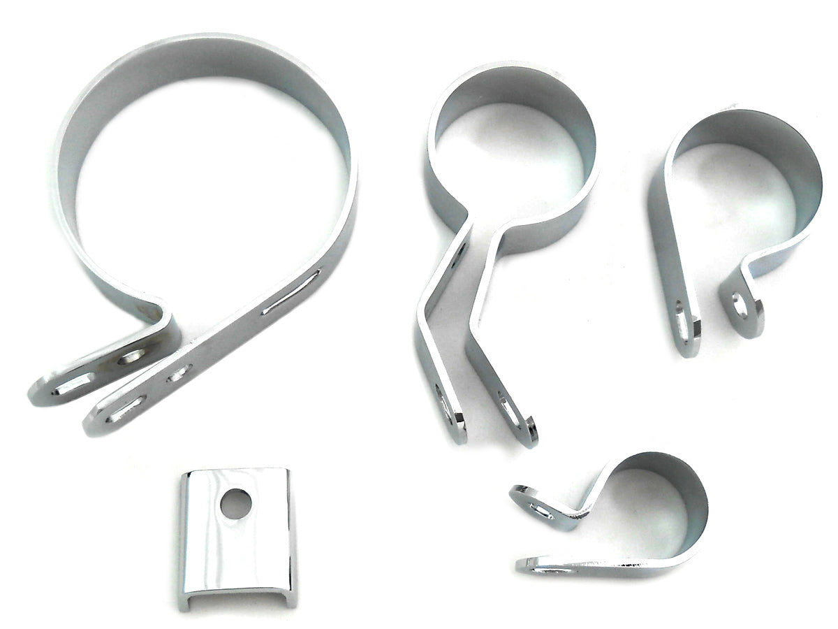 HARLEY Chrom-Auspuffschellen-Kit passend für 1941-1947 FL,