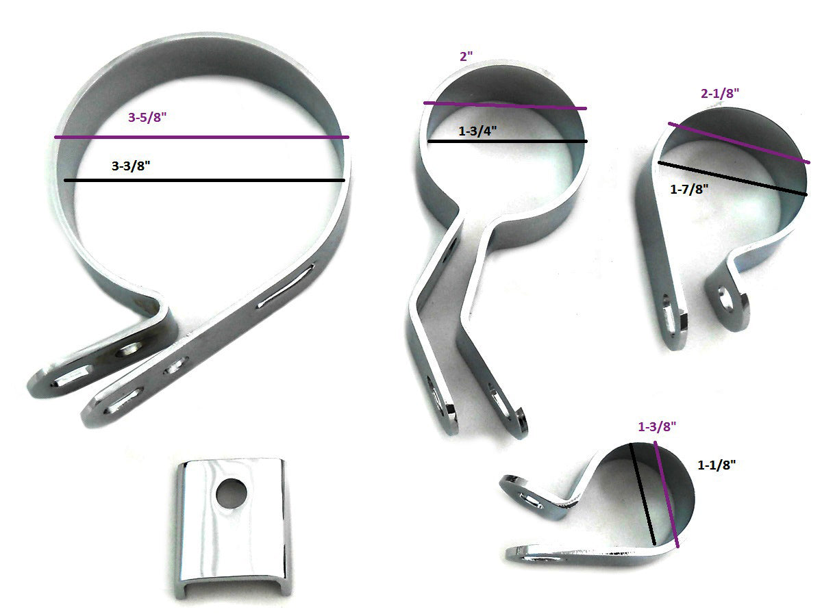 HARLEY Chrom-Auspuffschellen-Kit passend für 1941-1947 FL,