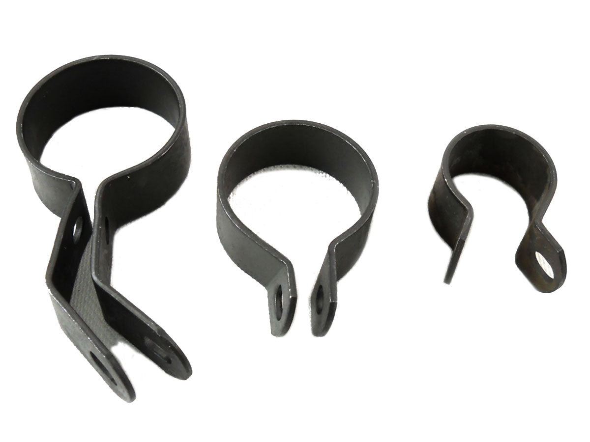 HARLEY Auspuffschellen-Kit, parkerisiert, passend für 1941-1952 EL, 1941-1957 FL,