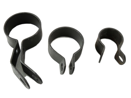 HARLEY Auspuffschellen-Kit, parkerisiert, passend für 1941-1952 EL, 1941-1957 FL,