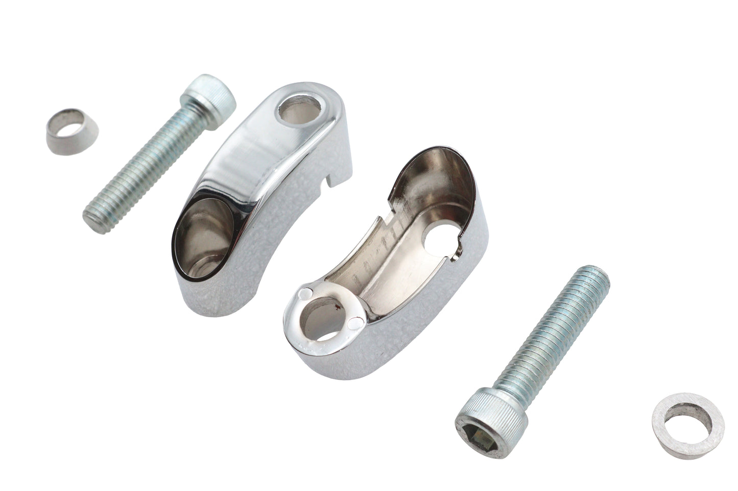 HARLEY Blinker Halterung Set Chrom Passend für 0- Custom, Anwendung für 39mm Gabeln