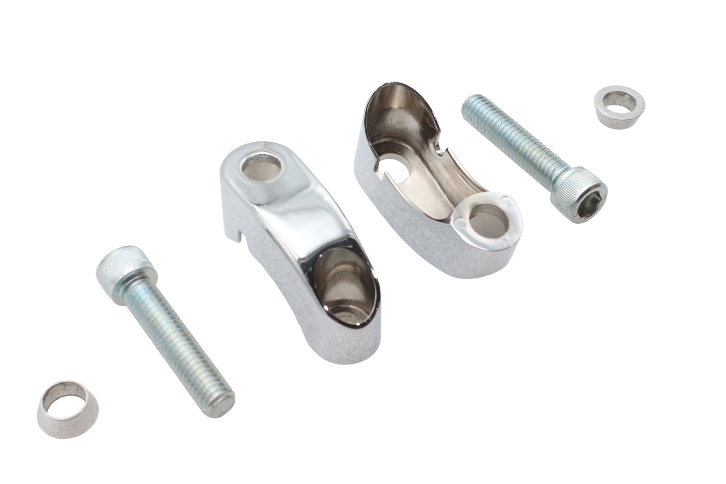 HARLEY Blinker Halterung Set Chrom Passend für 0- Custom, Anwendung für 39mm Gabeln