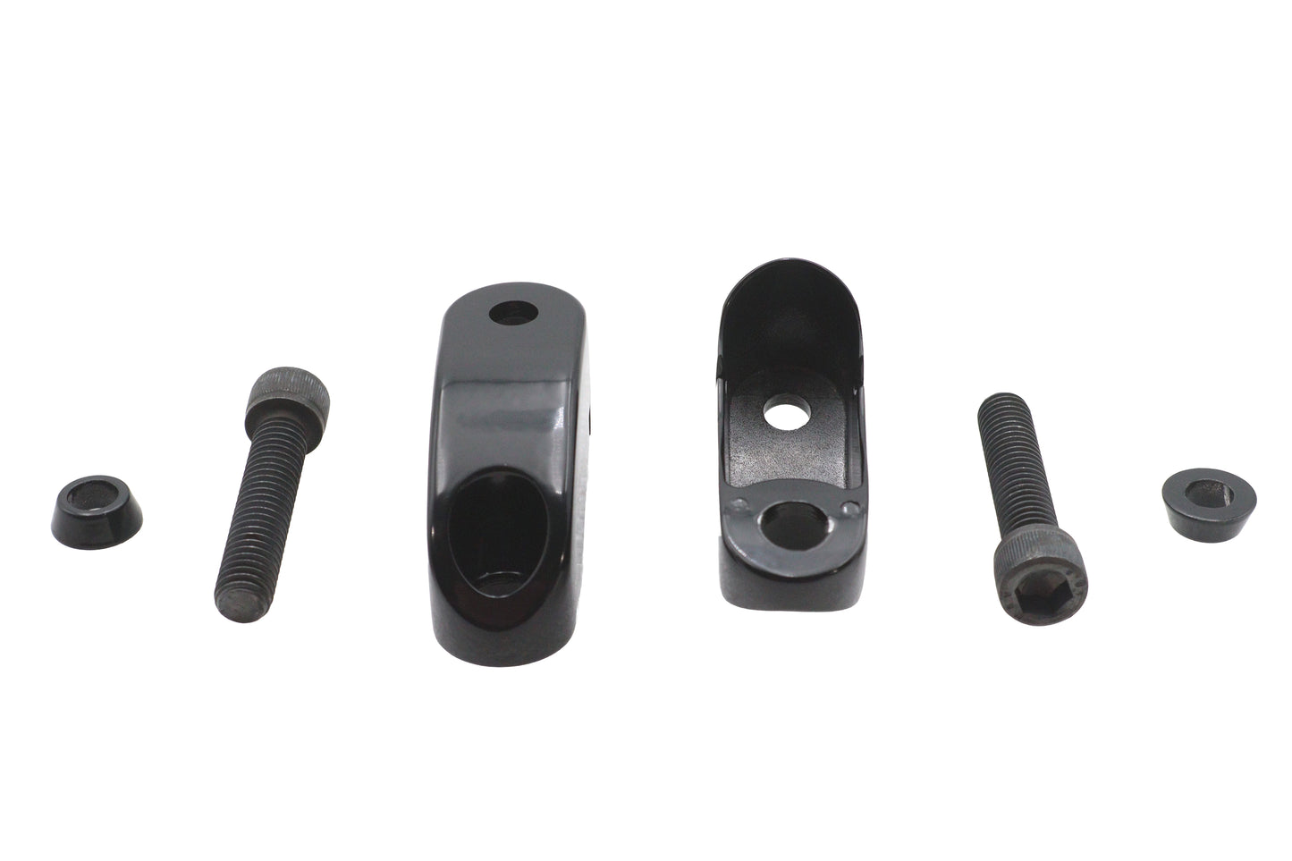 HARLEY Blinkerhalter-Set Schwarz passend für 0- Custom, Anwendung für 49mm Gabeln