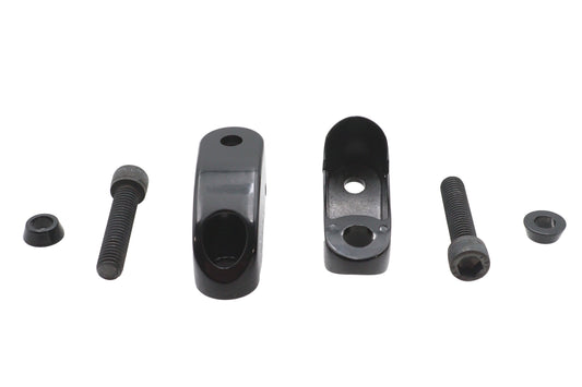 HARLEY Blinkerhalter-Set Schwarz passend für 0- Custom, Anwendung für 49mm Gabeln
