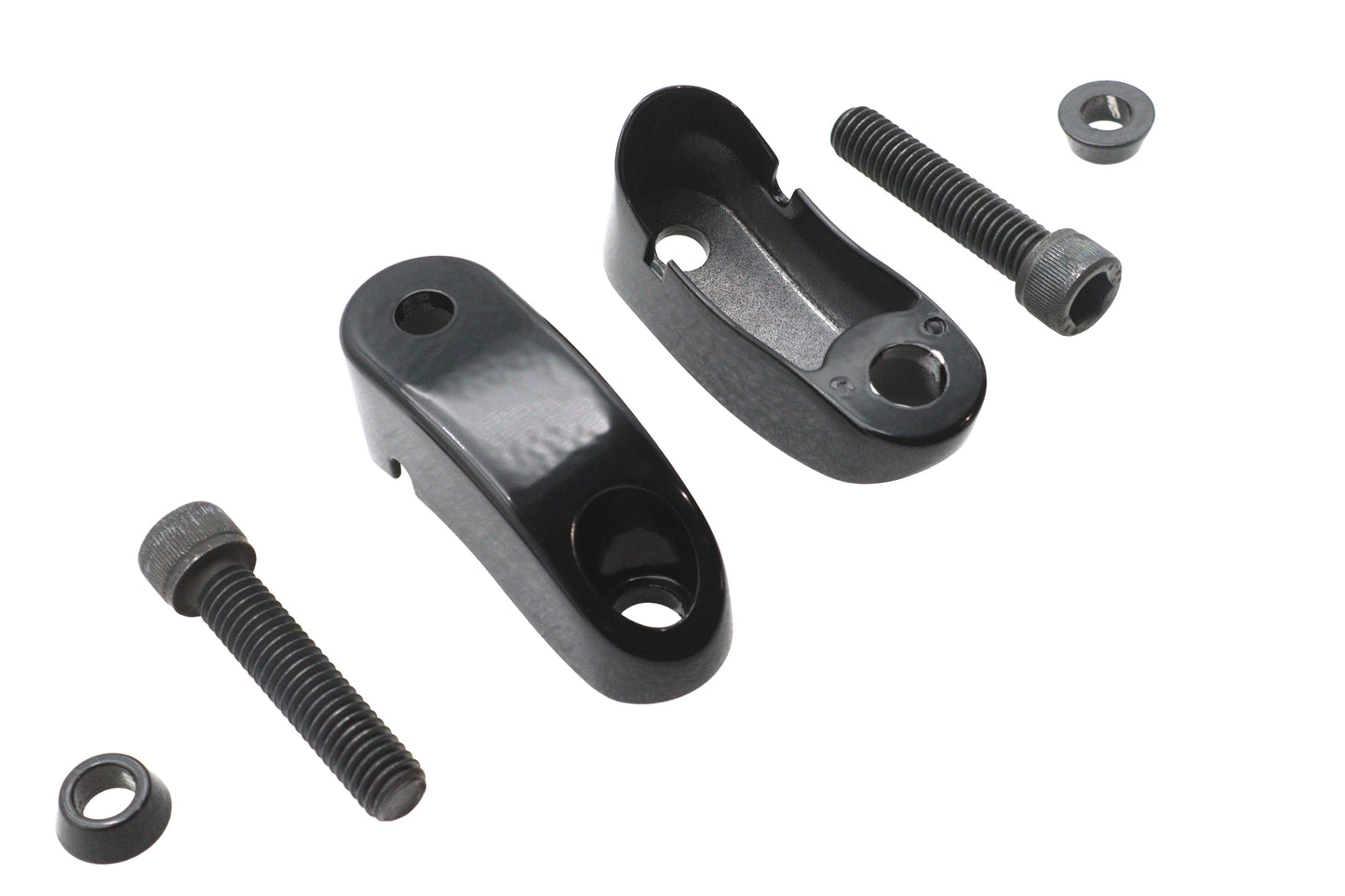 HARLEY Blinkerhalter-Set Schwarz passend für 0- Custom, Anwendung für 49mm Gabeln