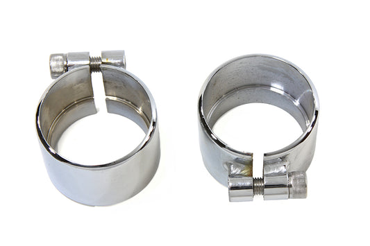 HARLEY Chrome 1-3/4 inch Seamless Exhaust Clamp Set Fits 0-  Custom, application for 1-3/4 extension