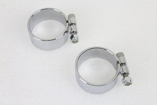 HARLEY Chrome 2-1/8 inch Wide Muffler Body and End Clamp Set Fits 0-  Custom, application