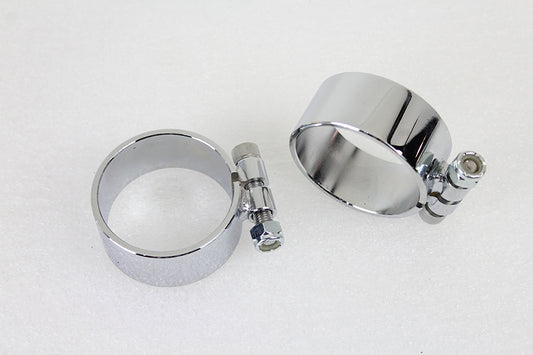 HARLEY Chrome 2-1/8 inch Wide Muffler Body and End Clamp Set Fits 0-  Custom, application