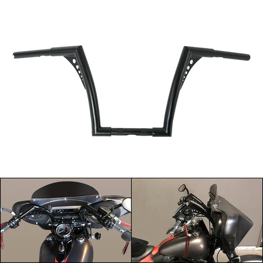 Custom Chrome HARLEY SATIN BLACK 1-1/4" BANDITS HANDLEBAR - FAT NARROW 12" RISE