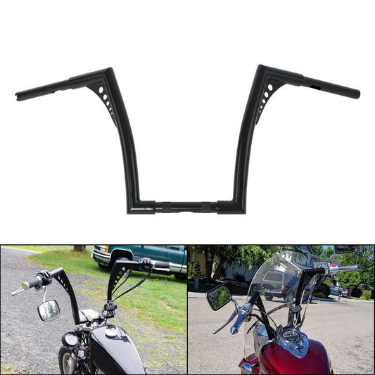 Custom Chrome HARLEY SATIN BLACK 1-1/4" BANDITS HANDLEBAR - FAT NARROW 14" RISE