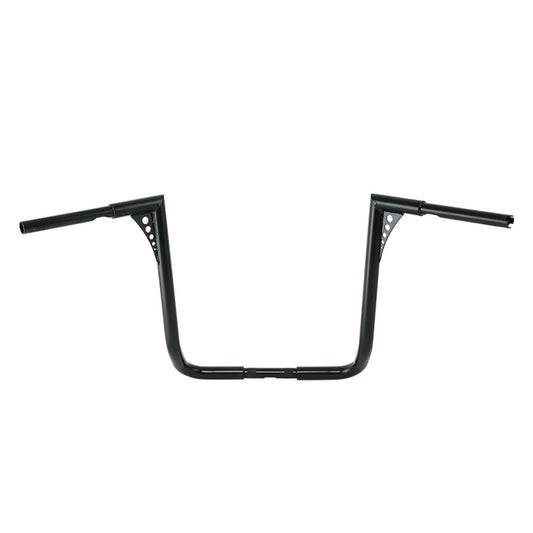 Custom Chrome HARLEY SATIN BLACK 1-1/4" BANDITS HANDLEBAR - FAT WIDE 18" RISE