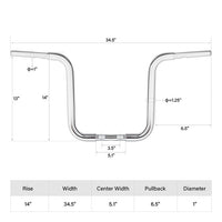 Custom Chrome HARLEY CHROME 1-1/4" THE TRADITIONAL CURVE APE HANGER 14" RISE