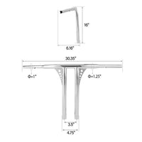 Custom Chrome HARLEY CHROME 1-1/4" 'STRAIGHT-UP' T-BAR 16" RISE