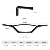 Custom Chrome HARLEY SATIN BLACK 1-1/4" HOLLYWOOD HANDLEBAR 6" RISE