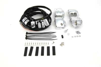 HARLEY Chrom Schaltergehäuse-Kit Passend für 1996-2007 FXST, 1996-2006 FLST, 1996-2007 FLT, 1996-2007