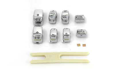 HARLEY Handlebar Switch Cap Set Chrome fits 1996-2013 FLHT, without cruise control 1996-2013 FLHTC, without cruise control 1996-2013 FLHX, without cr