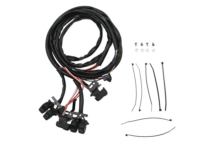HARLEY Schwarz Lenkerschalter-Kit passend für 1996-2006 FXST, 1996-2006 FLST, 1996-2006 FLT, 1996-200