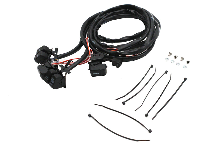 HARLEY Schwarz Lenkerschalter-Kit passend für 1996-2006 FXST, 1996-2006 FLST, 1996-2006 FLT, 1996-200