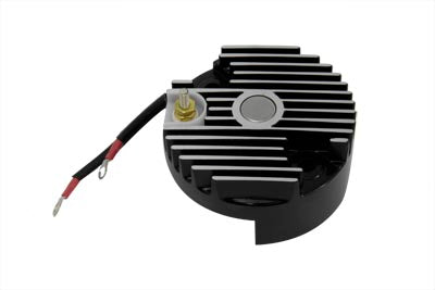 HARLEY Schwarz 12 Volt Regler Endabdeckung Passend für 1965-1969 FL,   1965-1981 XL,