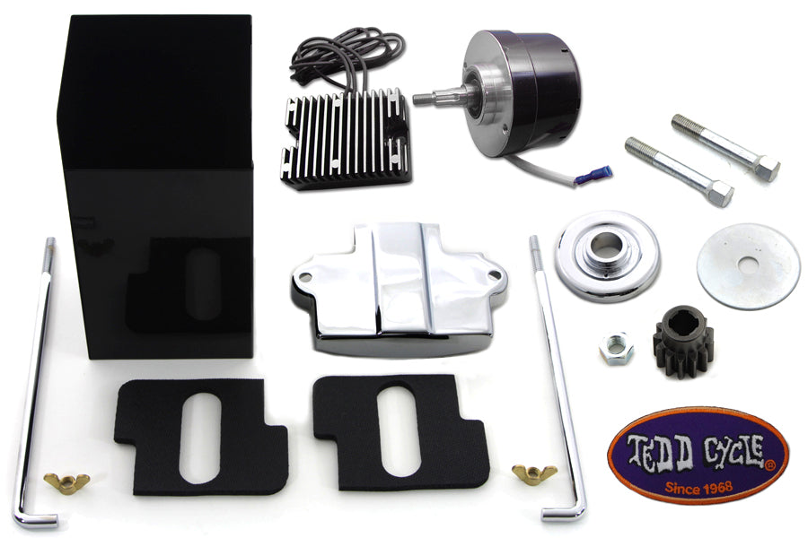 HARLEY Side Valve Schwarz 12 Volt Lichtmaschine Umrüstsatz Passend für 1936-1973 G, 1936-1952 W,
