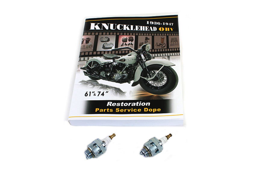 HARLEY Nachbildung 18mm Zündkerzenset mit Führung Passend für 1936-1947 EL, 1937-1947 UL, 1941-1947 FL,