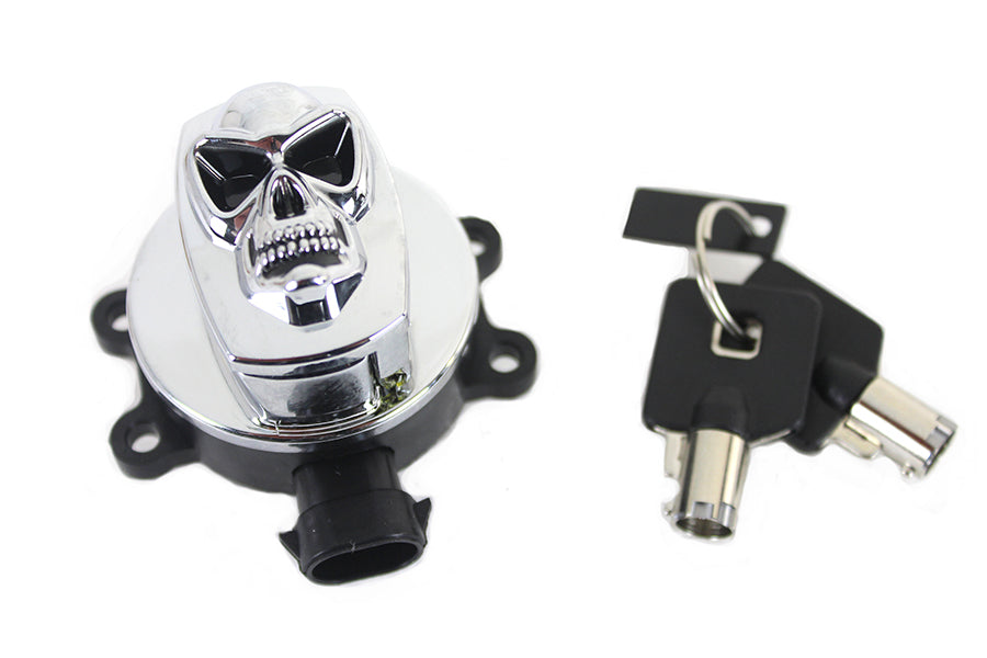 HARLEY Chrom-Zündschalter mit Chrom-Totenkopf Passend für 2011-2017 FLST, 2011-2017 FLSTF, 2014-2018