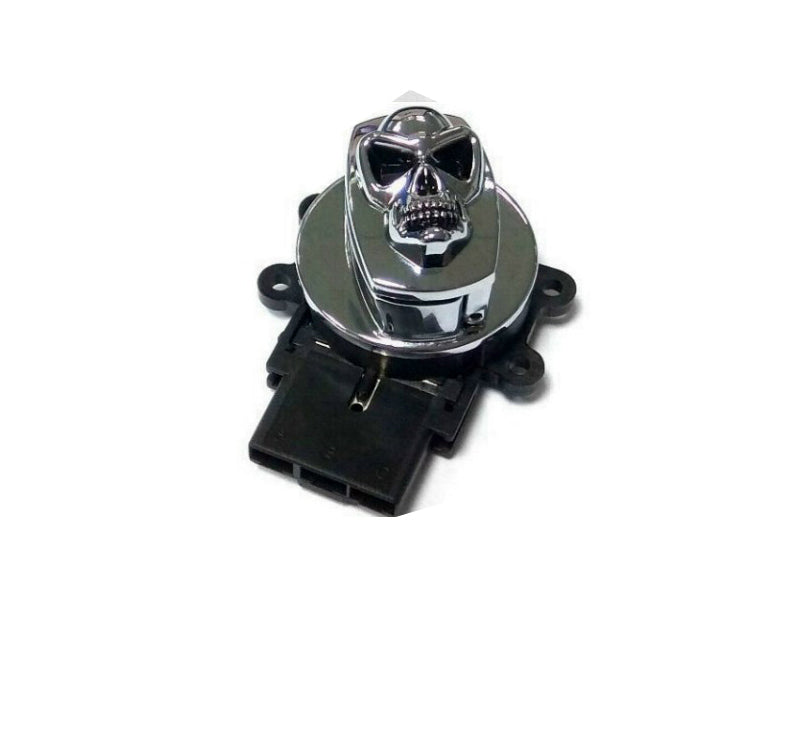 HARLEY Chrom Zündschloss mit Chrom-Totenkopf Passend für 1996-2010 FXST, 1996-2011 FXDWG, 1995-2013