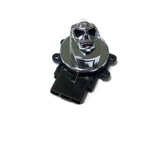 HARLEY Chrom Zündschloss mit Chrom-Totenkopf Passend für 1996-2010 FXST, 1996-2011 FXDWG, 1995-2013