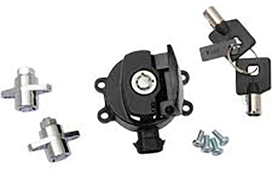 HARLEY Side Hinge Ignition Switch and Saddlebag Lock Kit Black fits 2014-2019 FLHR, with Hard Saddlebags