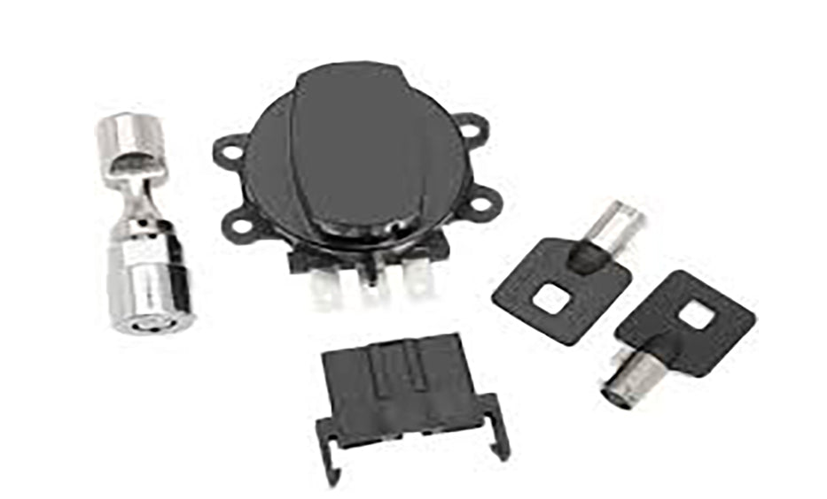 HARLEY Side Hinge Ignition Switch Black with Fork Lock fits 1999-2005 FXDWG,   2000-2010 FLST,   2000-2010 FXST,