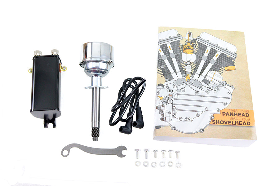 HARLEY 6 Volt Verteiler/Spulen-Kit Schwarz Passend für 1948-1960 FL,