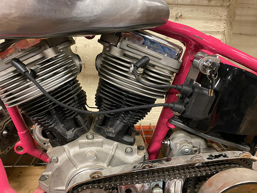 HARLEY Big Twin Spulenhalterung mit Schalterhalterung roh passend für 1948-1984 FL,