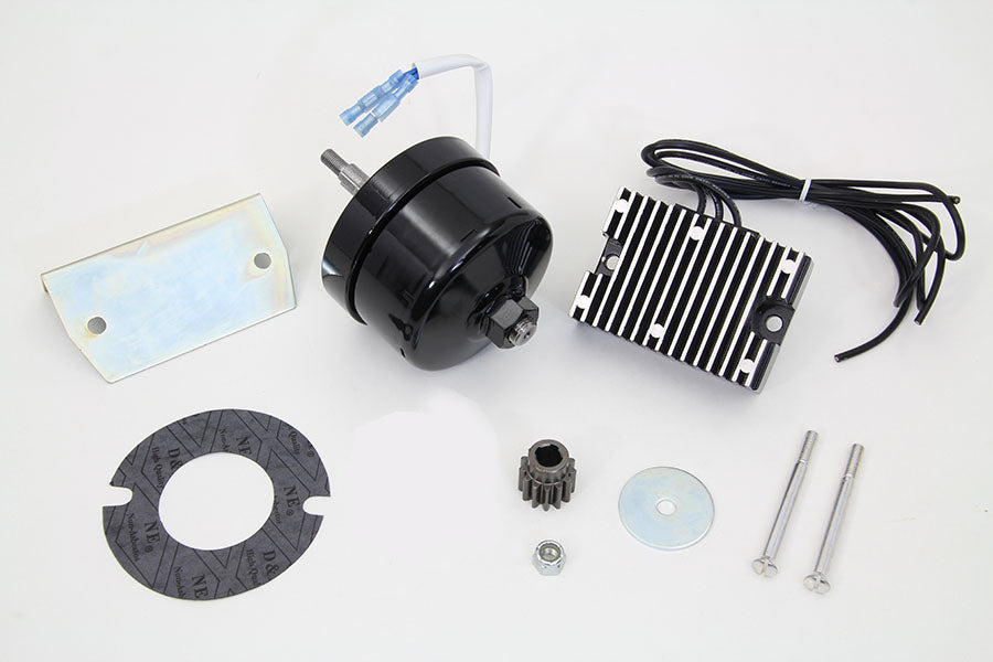 HARLEY Schwarzer 12 Volt Lichtmaschinen-Umbausatz passend für 1941-1969 FL,