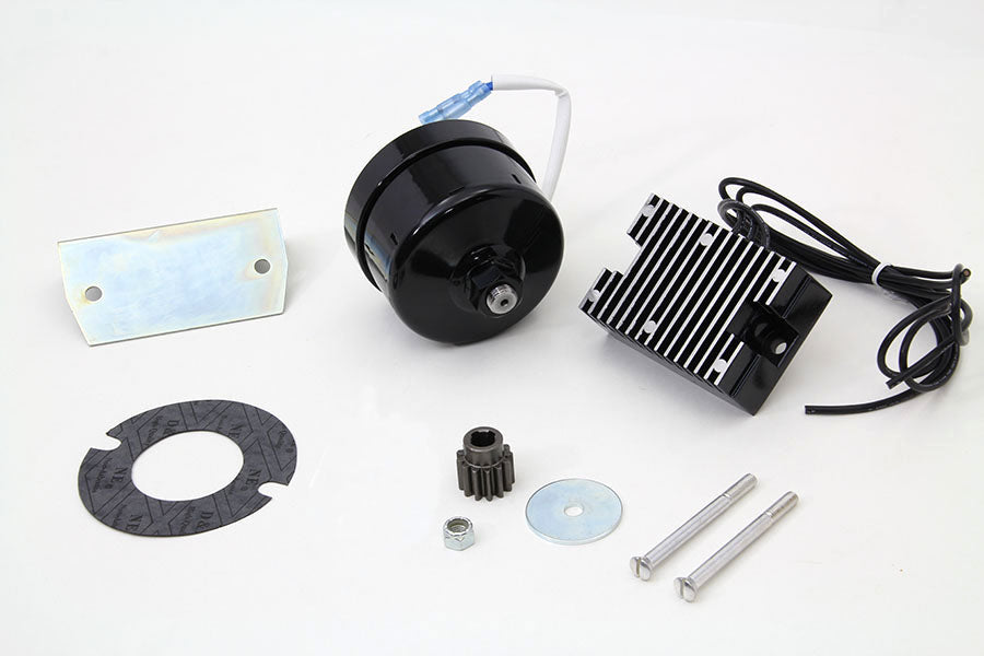 HARLEY Schwarzer 12 Volt Lichtmaschinen-Umbausatz passend für 1941-1969 FL,