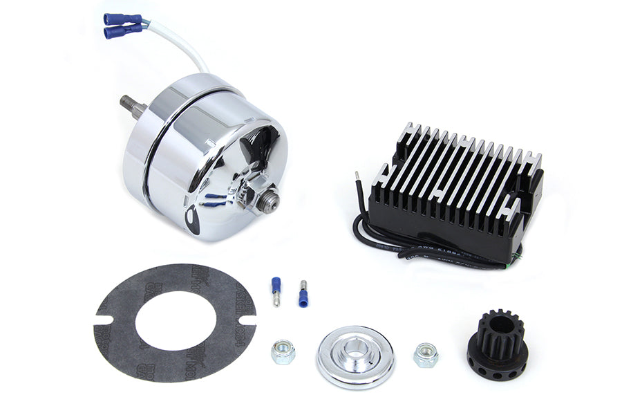 HARLEY Chrom 12 Volt Lichtmaschine Umrüstsatz Passt 1936-1952 W,   1937-1973 G,   1930-1