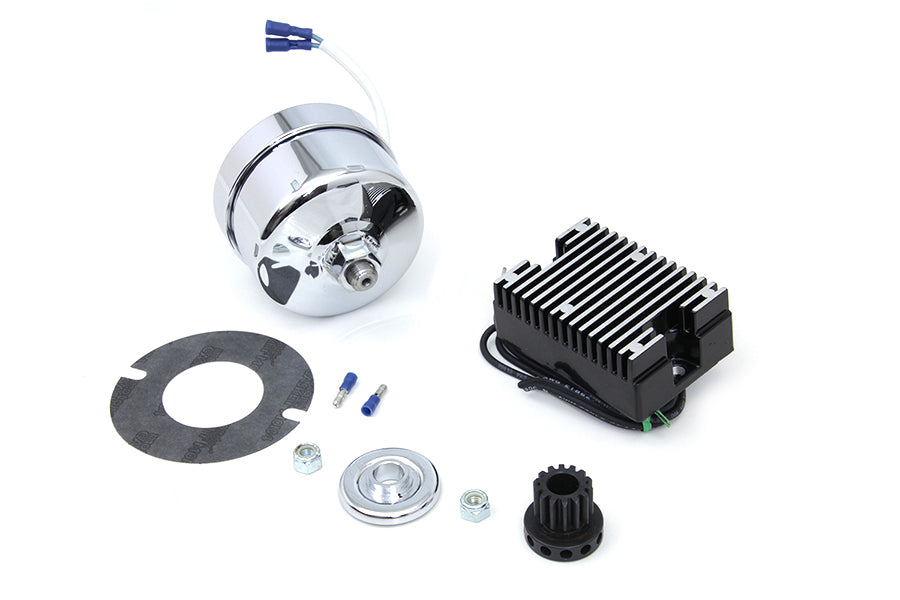 HARLEY Chrom 12 Volt Lichtmaschine Umrüstsatz Passt 1936-1952 W,   1937-1973 G,   1930-1