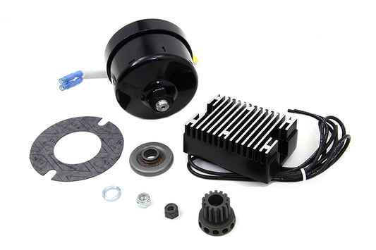 HARLEY Black 12 Volt Lichtmaschinen-Umrüstsatz passend für 1930-1936 VL, 1937-1948 U, 1937-19