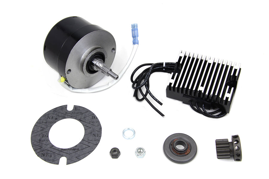 HARLEY Black 12 Volt Lichtmaschinen-Umrüstsatz passend für 1930-1936 VL, 1937-1948 U, 1937-19