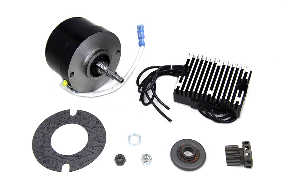HARLEY Black 12 Volt Lichtmaschinen-Umrüstsatz passend für 1930-1936 VL, 1937-1948 U, 1937-19
