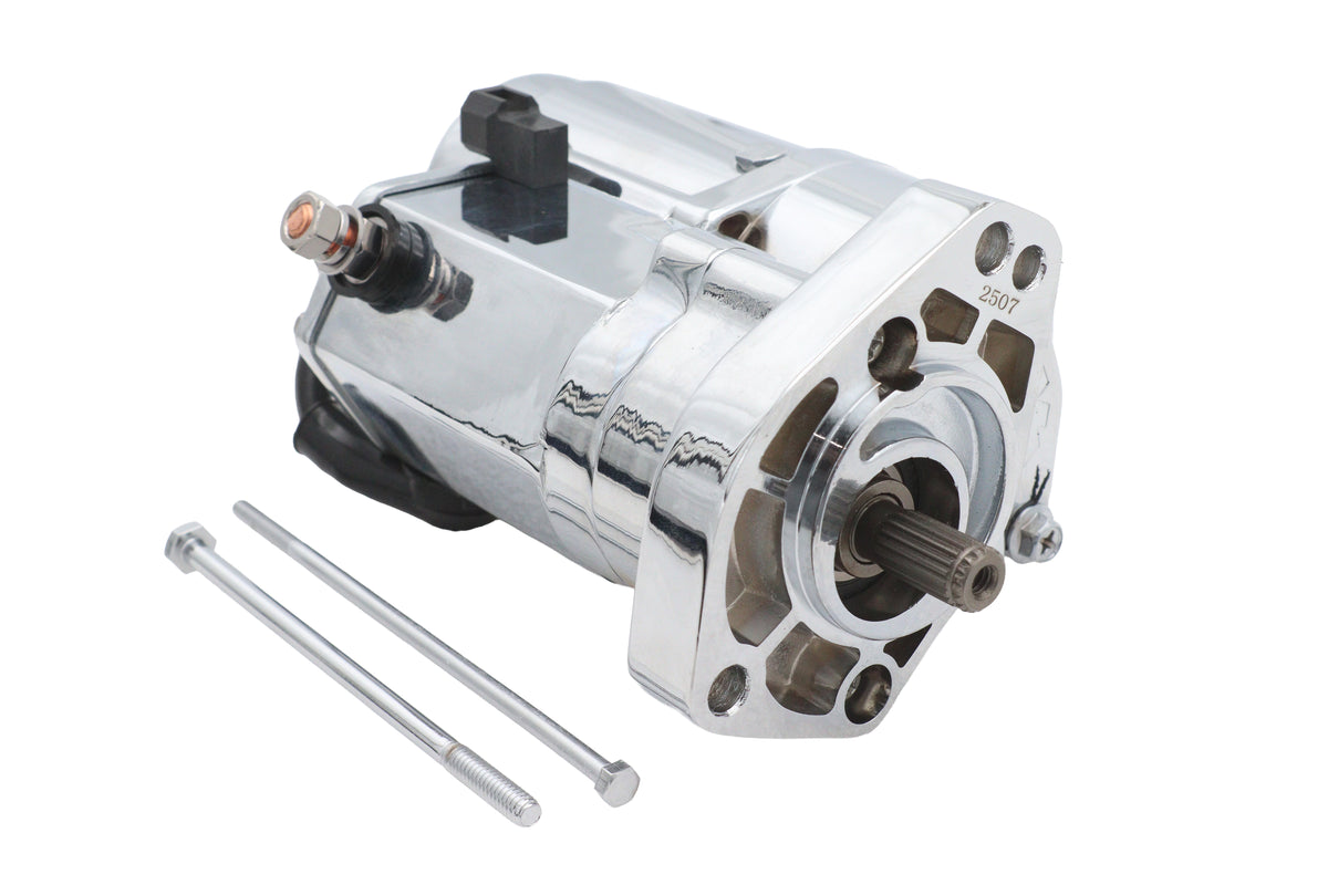 HARLEY Ultima Thunder Fire Anlasser 2.0KW Chrom Passend für 1989-2006 FXST, 1989-2006 FLST,