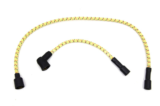 HARLEY Sumax gelb mit schwarz & rot Tracer 7mm Zündkabel-Set passend für 1980-1998 FLT, 1980-1998