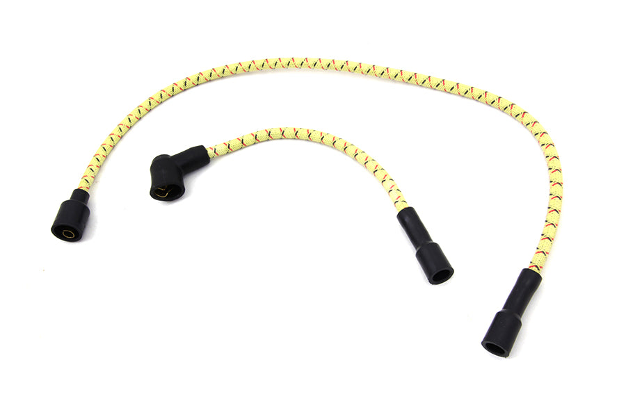 HARLEY Sumax gelb mit schwarz & rot Tracer 7mm Zündkabel-Set passend für 1980-1998 FLT, 1980-1998