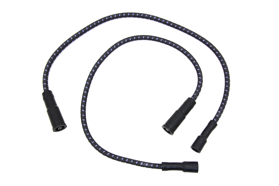 HARLEY Sumax Schwarz mit Blauem Tracer 7mm Zündkabel-Set passend für 1999-2008 FLT, mit EFI