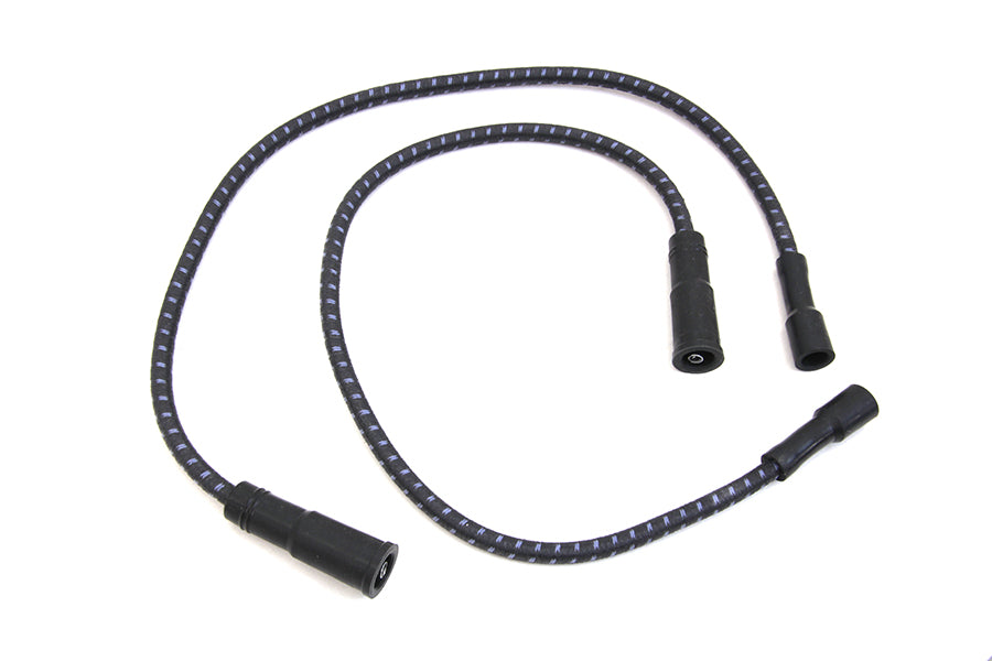 HARLEY Sumax Schwarz mit Blauem Tracer 7mm Zündkabel-Set passend für 1999-2008 FLT, mit EFI
