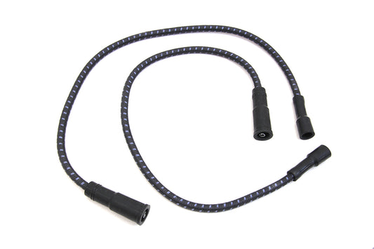 HARLEY Sumax Schwarz mit Blauem Tracer 7mm Zündkabel-Set passend für 1999-2008 FLT, mit EFI