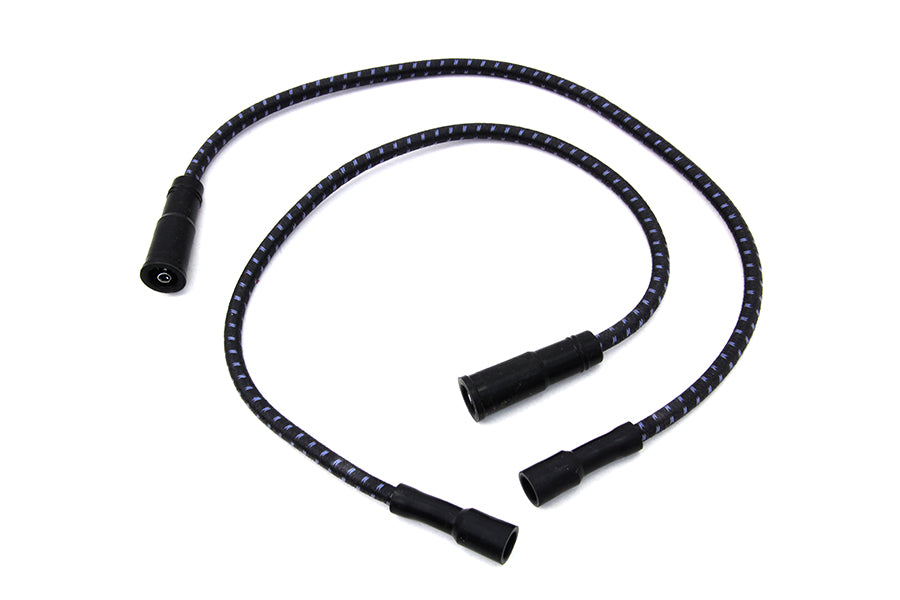 HARLEY Sumax Schwarz mit Blauem Tracer 7mm Zündkabel-Set passend für 1999-2008 FLT, mit EFI