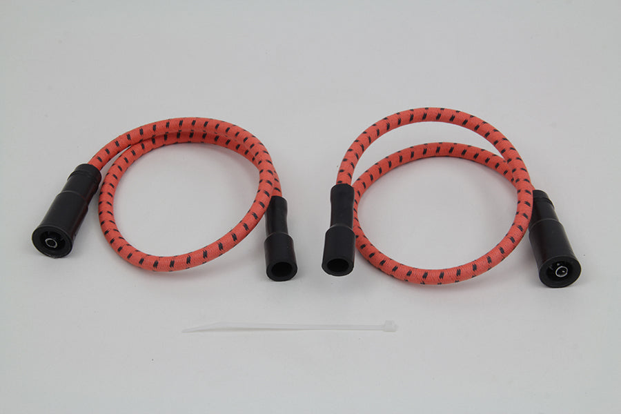 HARLEY Sumax Orange mit schwarzem Tracer 7mm Zündkabelsatz passend für 1999-2008 FLT, mit EFI